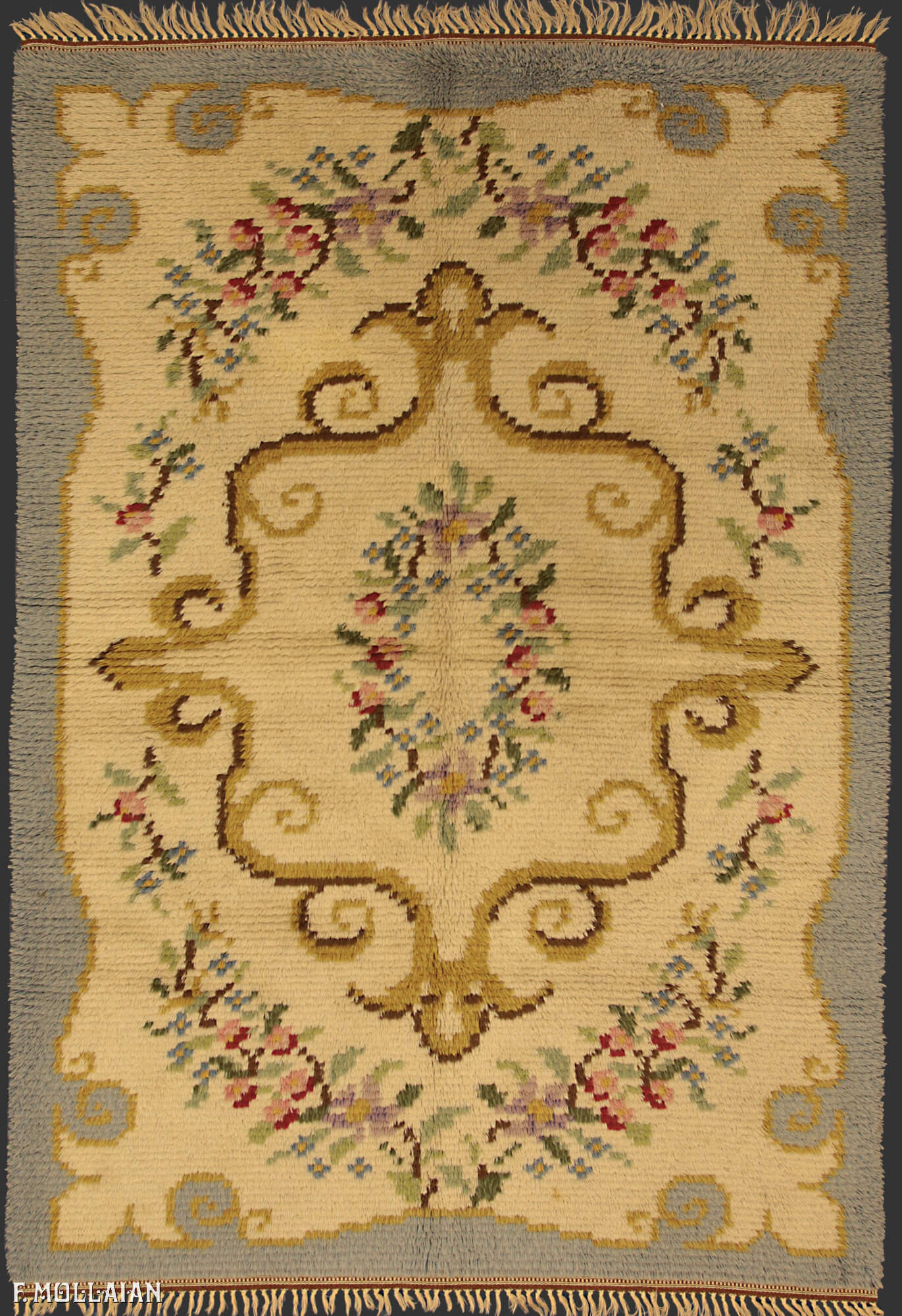 Semi-Antique Swedish Rya Rug n°:55184718